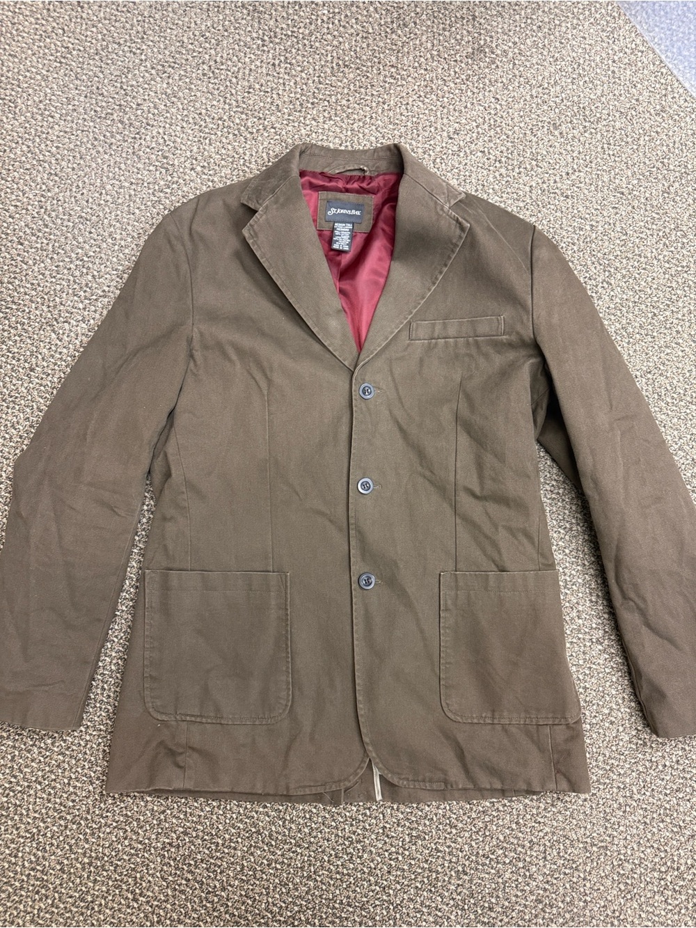 St. John’s Bay Men’s Medium Tall Brown Cotton Casual Blazer Jacket Sz Med/Tall